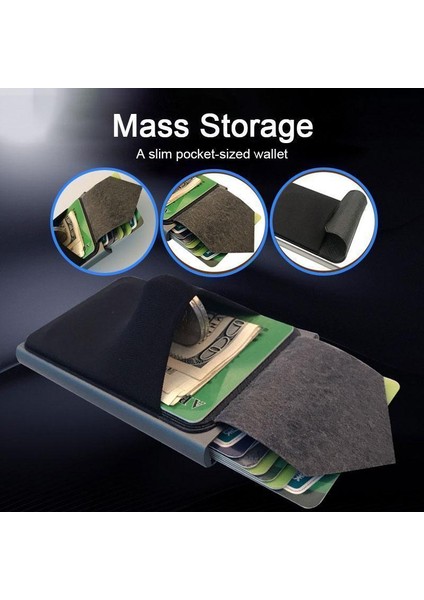 Gri Tarzı Dıenqı Rfid Akıllı Cüzdan Kart Tutucu Metal Ince Ince Erkek Kadın Cüzdanlar Pop Up Minimalist Cüzdan Küçük Siyah Cüzdan Metal Cüzdan Valet (Yurt Dışından)