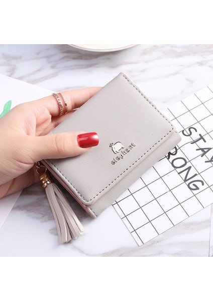Gri Tarzı Küçük Cüzdan Madeni Tarzı Kadın Cüzdanı Kartlık Kılıf Süsü Tarzı Bayan Kartlık Kılıfı Tarjetero (Yurt Dışından)