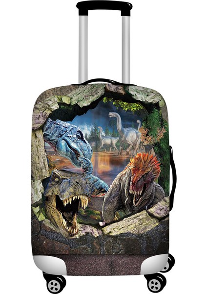 Z5084 Stili L Beden Forudesıgns 3D Dinozor Baskılı Seyahat Valizi Kılıfı Elastik Su Geçirmez Bagaj Koruyucu Toz Kapakları Bagaj Kılıfı (Yurt Dışından)