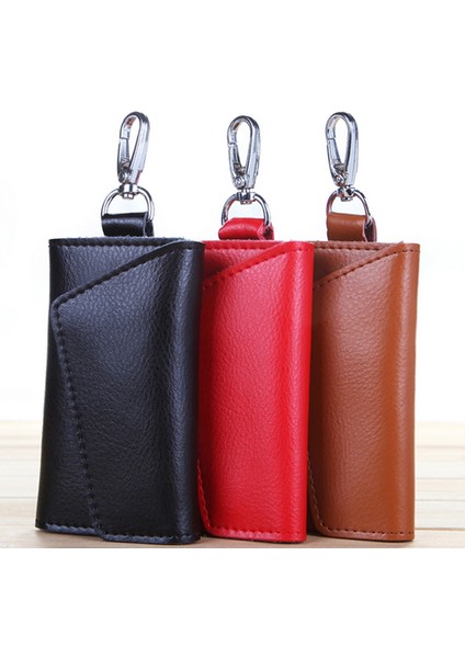 NO.997754 Stil Yeni Anahtarlık Cüzdanı Hakiki Deri Unisex Katı Anahtar Cüzdanı Organizatör Çanta Araba Ev Sahibi Cüzdan Kart Tutucu (Yurt Dışından)