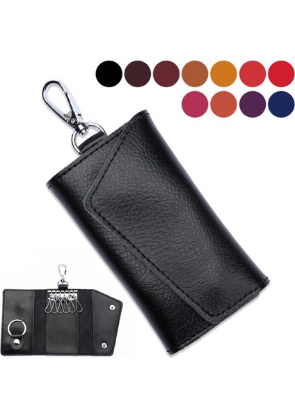NO.997754 Stil Yeni Anahtarlık Cüzdanı Hakiki Deri Unisex Katı Anahtar Cüzdanı Organizatör Çanta Araba Ev Sahibi Cüzdan Kart Tutucu (Yurt Dışından)