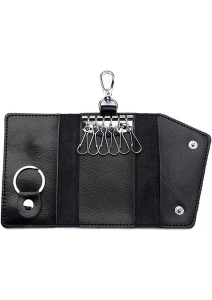 NO.997754 Stil Yeni Anahtarlık Cüzdanı Hakiki Deri Unisex Katı Anahtar Cüzdanı Organizatör Çanta Araba Ev Sahibi Cüzdan Kart Tutucu (Yurt Dışından)