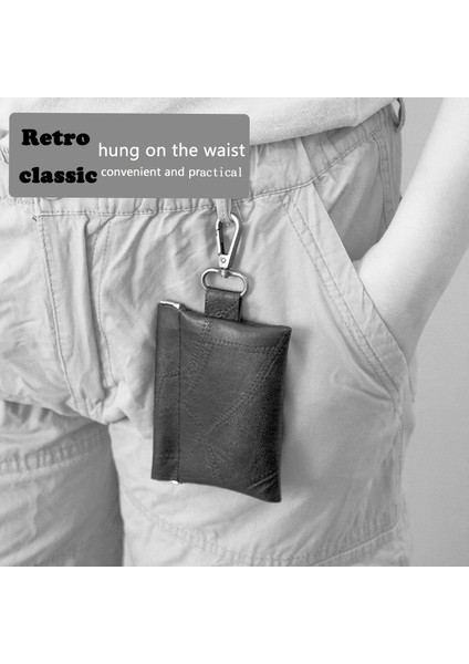 Siyah Stil Yeni Moda Deri Uzun Cüzdan Anahtarlık Bozuk Para Cüzdanı Erkek Küçük Para Değişim Çantası Kartlık Tokalı Kılıf Retro Siyah (Yurt Dışından)