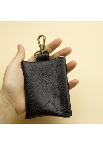 Siyah Stil Yeni Moda Deri Uzun Cüzdan Anahtarlık Bozuk Para Cüzdanı Erkek Küçük Para Değişim Çantası Kartlık Tokalı Kılıf Retro Siyah (Yurt Dışından)