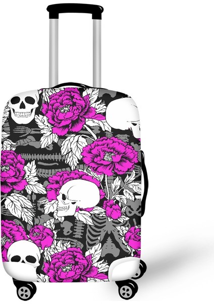 YSFG00916F26 Stili L Beden Forudesıgns Kişiselleştirilmiş Gotik Kafatası Desenli Valiz Kılıfları Yeni Moda Seyahat Aksesuarları Esnek Dayanıklı Bavul Koruma Kılıfı (Yurt Dışından)