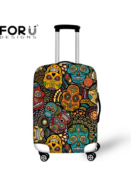 YSFG00916F26 Stili L Beden Forudesıgns Kişiselleştirilmiş Gotik Kafatası Desenli Valiz Kılıfları Yeni Moda Seyahat Aksesuarları Esnek Dayanıklı Bavul Koruma Kılıfı (Yurt Dışından) modelleri