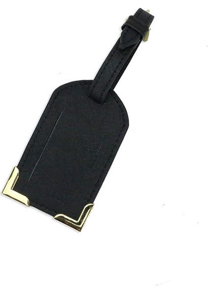 Siyah Etiket Küçük Stil Monogramlı Baş Harf Deri Pasaport Kılıfı Valiz Etiketi Pasaport Kapak Seti Seyahat Aksesuarları (Yurt Dışından)