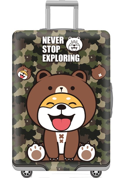 No.3 Tarzı Xl Beden Yüksek Kaliteli Kalın Seyahat Valizi Kılıfı Sevimli Karikatür 3D Hayvanlı Tekerlekli Baga Kılıfı Elastik Koruma Kılıfı Toz Kapağı (Yurt Dışından)