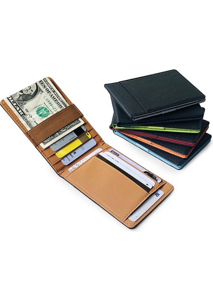 Koyu Mavi Stil Moda Mini Ince Cüzdan Para Cüzdanı Bozuk Para Çantası Çoklu Kart Cebi Erkek Iş Kredi Kartı Sahibi Pasaport Klips Nakit Organizatör (Yurt Dışından) fiyatları
