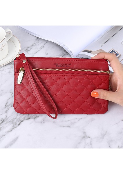 Gri Tarzı Batı Tarzı Cüzdan Bayanlar Uzun Yeni Fermuarlı Basit Düz Renkli Rombo Ince Çok Fonksiyonlu Büyük Kapasiteli Debriyaj Kadın Cüzdanları (Yurt Dışından) fiyatları