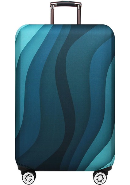 Bir Stil S Beden Yeşil Dalgalı Valiz Kılıfı Seyahat Aksesuarı Turnuva Kumaşı Elastik Koruyucu Kılıf Uygun (Yurt Dışından)