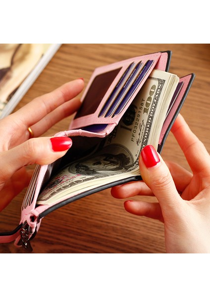 Kahve Stili Kadın Cüzdanı Küçük Cartera Mujer Çanta Kadın Cüzdan Kart Tutucuları Lüks Cüzdanlar Tasarımcı Damski Portefeuille Femme (Yurt Dışından) indirimleri