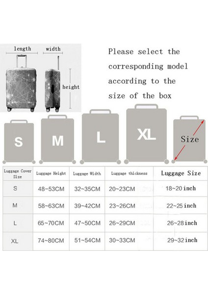 F Bagaj Kapağı Stili M Beden S M L Xl Için Uyumlu Seyahat Valizi Kılıfı Elastik Bagaj Kılıfı Streç Yapılmış, Valiz Kılıfı Seyahat Aksesuarı (Yurt Dışından) modelleri