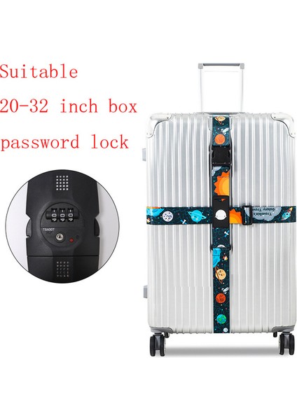 Kilit H1 Stiline Sahip Olun 3 Haneli Şifreli Kilitli Bavul Çapraz Kemer Ayarlanabilir Seyahat Bavul Bandı Bavul Bavul Ipi Kayışları Seyahat Aksesuarı (Yurt Dışından)