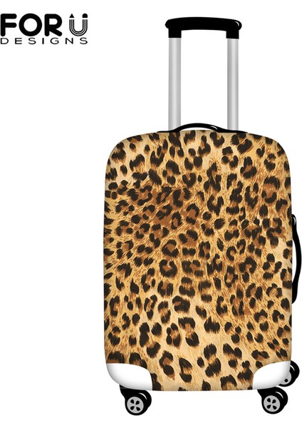 HTE985 Stili S Beden Forudesıgns Elastik Kumaş Bagaj Koruyucu Kapak Karışık Renk Leopar Desen Baskılı Seyahat Bavulu Kılıfı Toz Kapağı (Yurt Dışından)