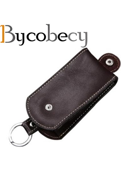 Siyah KK01 Stili Bycobecy Hakiki Deri Akıllı Anahtar Tutucu Araba Anahtar Cüzdanı Düzenleyici Anahtar Ev Sahibi Çanta Kılıflar Kapaklar Kapak Anahtar Kılıfı (Yurt Dışından)
