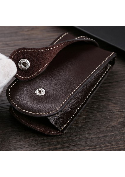 Siyah KK01 Stili Bycobecy Hakiki Deri Akıllı Anahtar Tutucu Araba Anahtar Cüzdanı Düzenleyici Anahtar Ev Sahibi Çanta Kılıflar Kapaklar Kapak Anahtar Kılıfı (Yurt Dışından)
