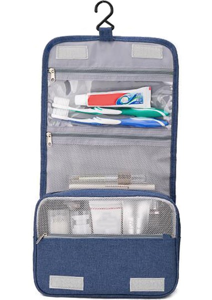 Donanma Tarzı Büyük Kozmetik Makyaj Seyahat Organizatörü ile Sağlam Askılı Toiletry Çantası -Opk- (Yurt Dışından)