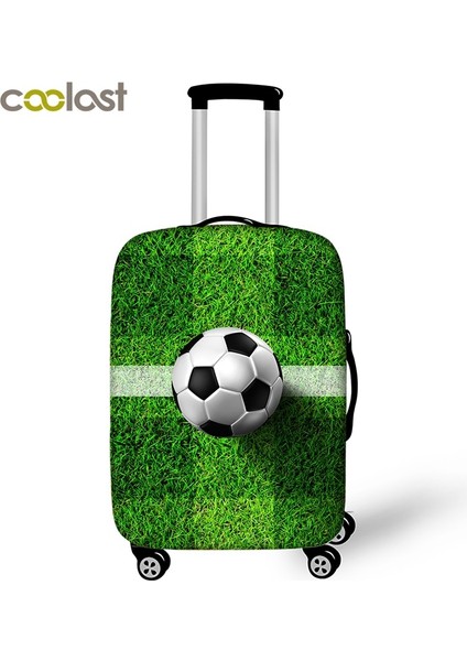 Apxt ZQ09 Stili L Beden Erkek Çocuklar Için Futbol Baskılı Bavul Koruyucu Kapak Ateşlı Seyahat Aksesuarları Elastik Bagaj Kılıfı (Yurt Dışından)