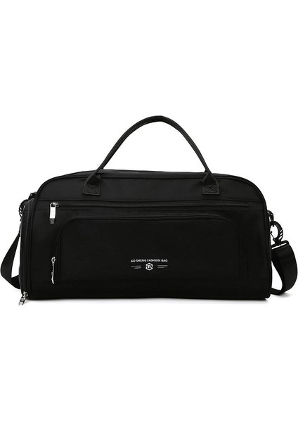 Siyah Stil Büyük Kapasiteli Kadın Spor Çantası Seyahat Omuz Çantası Eğitim El Çantası Trend Yoga Spor Crossbody Tote Çanta Kadınlar Için (Yurt Dışından)