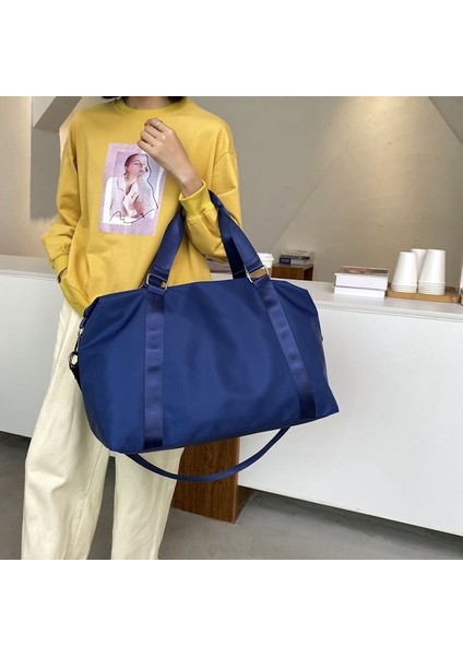 Siyah L Tarzı Büyük Seyahat Çantası Kadın Kabin El Çantası Naylon Su Geçirmez Omuz Çantası Kadın Hafta Sonu Spor Çantası Dişli Baga Bayan Duffle Çanta Suitcase (Yurt Dışından) indirimleri