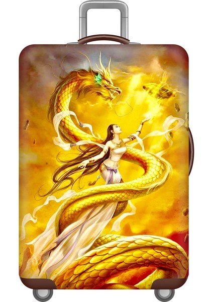 No.19 Tarzı S Beden 3D Ejderha Hayvan Baskılı Esnek Seyahat Valiz Kılıfı Korumalı Kapak Trunk Kılıfı Uygulamalığına Göre (Yurt Dışından) fiyatları