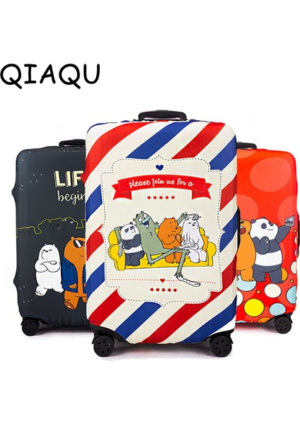 No.2 Tarzı Xl Beden Karikatür Ayı Desenli Bavul Koruyucu Seyahat Aksesuarı Eldiven Kılıfı Lastik Koruyucu Kapaklar Tekerlekli Kasa Toz Için (Yurt Dışından) modelleri