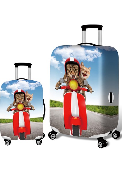 D Stili Xl Beden Bulldog Desenli Seyahat Aksesuarları Valiz Kılıfı Çanta Koruma Bagaj Tozu Kapak Esnek Kumaşlar Gövde Set Kılıflar Için (Yurt Dışından)