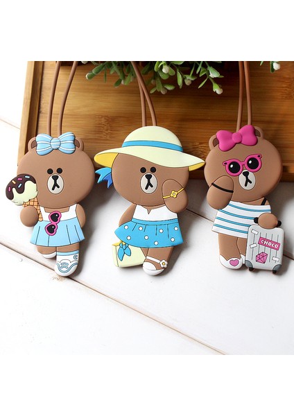 No.8 Stili Valiz Seyahat Aksesuarları Karikatür Desenli Yaratıcı Silikon Bagaj Etiketi Bavul Kimlik Adres Tutucu Biniş Kartları Setleri (Yurt Dışından) fiyatları