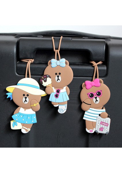 No.8 Stili Valiz Seyahat Aksesuarları Karikatür Desenli Yaratıcı Silikon Bagaj Etiketi Bavul Kimlik Adres Tutucu Biniş Kartları Setleri (Yurt Dışından) modelleri