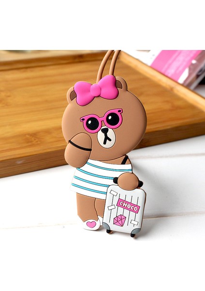 No.8 Stili Valiz Seyahat Aksesuarları Karikatür Desenli Yaratıcı Silikon Bagaj Etiketi Bavul Kimlik Adres Tutucu Biniş Kartları Setleri (Yurt Dışından) fırsatları