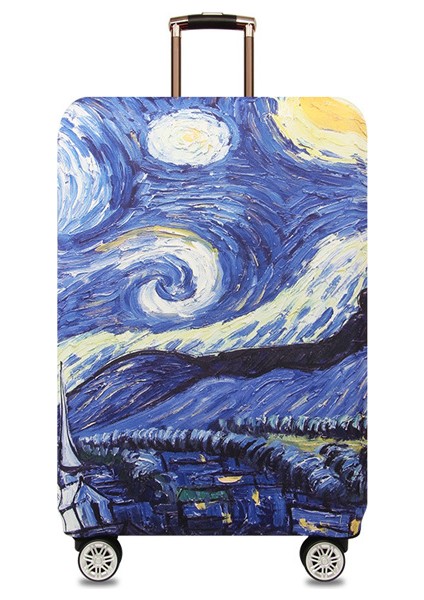 J Tarzı Xl Beden Mutlu Gezegen Tekerlekli Valiz Koruyucu Kılıf Çiçekler Flamingo Mavi Rüya Seyahat Bavul Kılıfı Elastik Koruyucu Kapaklar XT910 (Yurt Dışından)