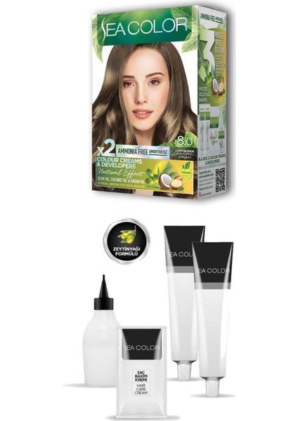 2 Tüp Krem Saç Boyası Seti Açık Kumral No:8.0 fiyatları