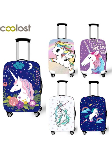 Apxt DJS22 Stili S Beden Çizgi Film Unicorn Baggaj Kılıfı Elastik Seyahat Bavulu Korumalı Kılıf Seyahat Aksesuarları (Yurt Dışından) modelleri