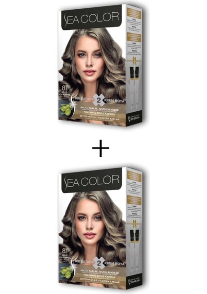 2x2 Tüp Krem Saç Boyası Seti Küllü Açık Kumral No:8.1