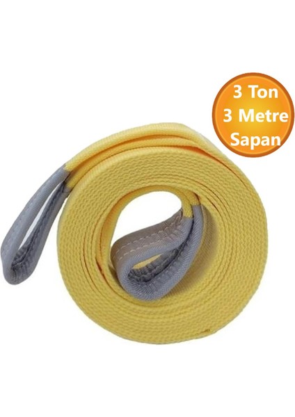 Vinç Sapan Polyester Spanzet 3 Ton 2 Metre Sarı Sağlam Yük Kaldırma Taşıma Indirme Caraskal Halat