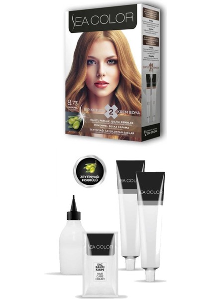 2x2 Tüp Krem Saç Boyası Seti Karamel No:8.73 fiyatları