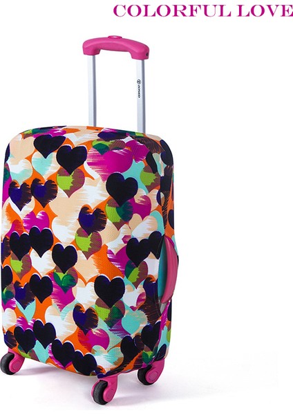 Renkli Aşk Tarzı M Beden 2021 Su Geçirmez Kalın Seyahat Valizi Koruyucu Kılıf Bavul Kılıfı Aksesuarları 18 Inç Bavul Için Uygundur (Yurt Dışından)
