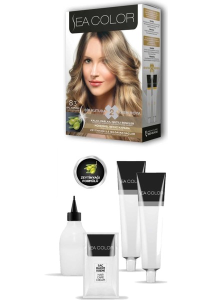 2 Tüp Krem Saç Boyası Seti Bal Köpüğü No:8.3 fiyatları