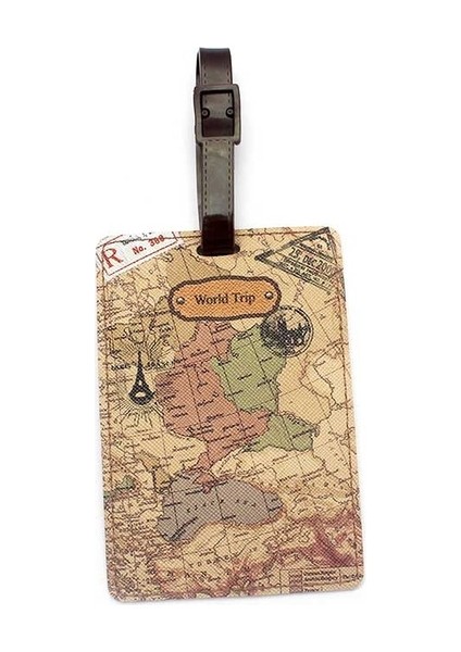 No.1 Tarzı Yaratıcı Dünya Haritası Yüksek Seyahat Aksesuarları Bagaj Etiketi Pu Valiz Kimlik Adres Tutucu Bagaj Biniş Etiketi Taşınabilir Etiket (Yurt Dışından)