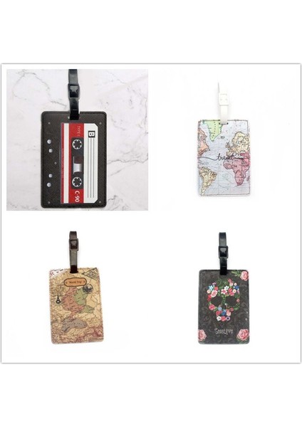 No.1 Tarzı Yaratıcı Dünya Haritası Yüksek Seyahat Aksesuarları Bagaj Etiketi Pu Valiz Kimlik Adres Tutucu Bagaj Biniş Etiketi Taşınabilir Etiket (Yurt Dışından) fırsatları