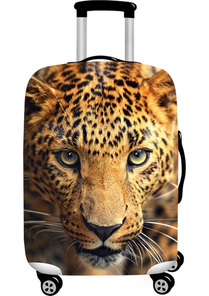 Leopar Tarzı L Beden Elastik Bagaj Kılıfı Kalın 3D Kot Hayvanlar Valiz Koruyucu Kılıf Uyumlu Valiz Kılıfları Seyahat Aksesuarları Toz Geçirmez (Yurt Dışından)