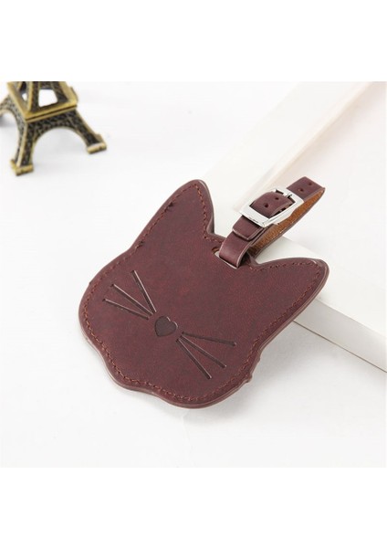 Style 1 Style 3 Style Sevimli Kedi Deri Bagaj Etiketi Çiftler Için Seyahat Aksesuarı Isim Kimlik Etiketleri (Yurt Dışından) indirimleri