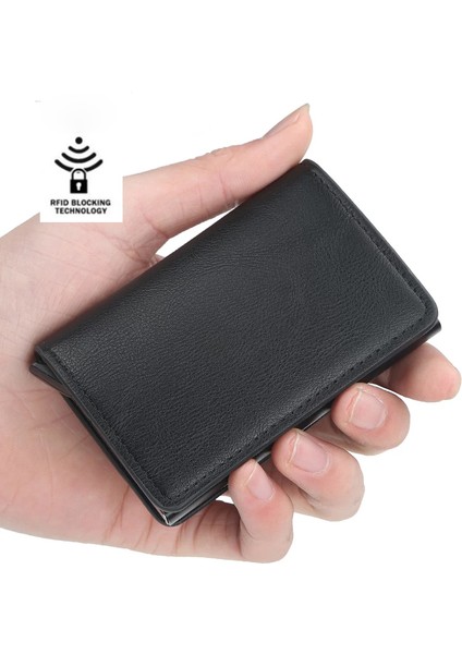 Kahverengi Tarzı Kadınlar Için Alüminyum Metal Kredi Kartı Iş Mini Cüzdan ve Akıllı Cüzdan Iş Kart Tutucu Rfid Cüzdan (Yurt Dışından) fırsatları