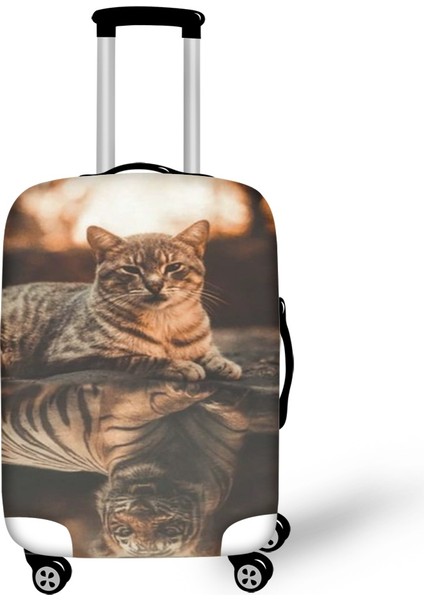 HTSC0267F26 Stili M Beden Forudesıgns Moda Seyahat Aksesuarları Bagaj Koruyucu Kapaklar Kedi Yansıtma Kaplan Tasarımı Valiz Kapağı Inç Depo Durumu (Yurt Dışından)