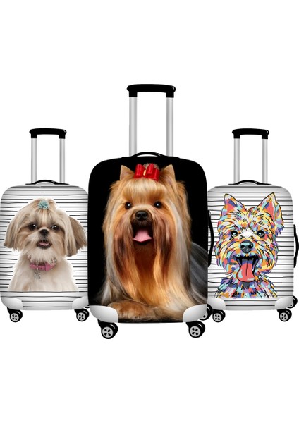 YY2951 Stili L Beden Twoheartsgirl Sevimli Yorkshire Terrier Köpek Baskılı Valiz Kılıfları Su Geçirmez Seyahat Bavul Kapakları Trolley Case Kapak (Yurt Dışından) modelleri