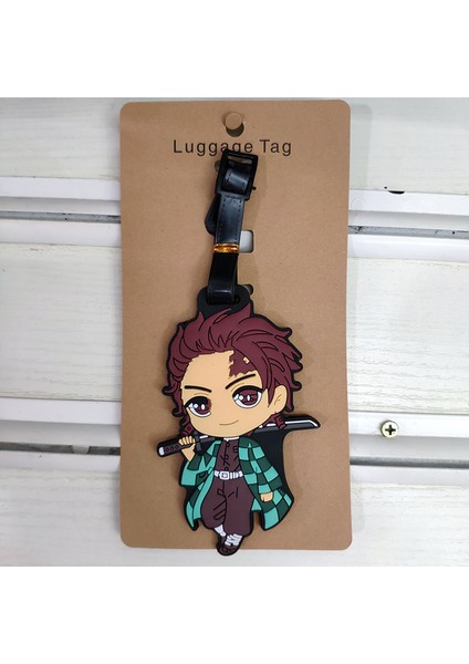 No.4 Tarzı Çizgi Film Anime Demon Slayer Kimetsu No Yaiba Tanjiro Kamado Bagaj Etiketi Pvc Seyahat Bagaj Etiketleri (Yurt Dışından)