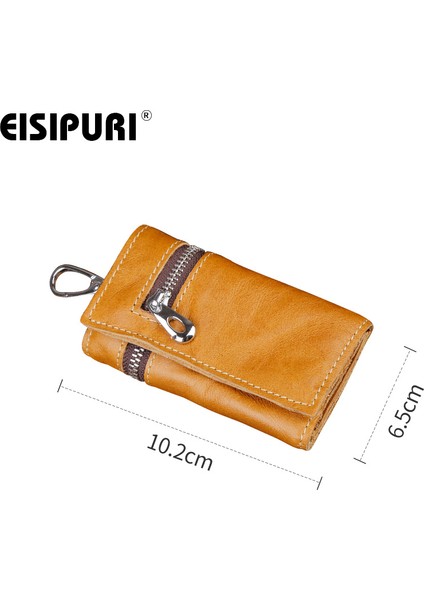 Bordo Tarzı %100 Gerçek Deri Fermuar Anahtar Cüzdanı Kadın Anahtar Tutucu Erkek Araba Anahtar Çantası Erkek Anahtar Kılıfı Günlük Paket Baş Tabaka Inek Derisi (Yurt Dışından) fırsatları