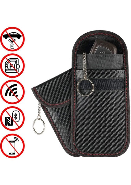 Siyah Stil 2019 Yeni Sıcak 1 Adet Hırsızlık Önleyici Araba Anahtar Fobu Rfıd Sinyal Engelleyici Faraday Sinyal Engelleme Çanta Anahtar Cüzdanı (Yurt Dışından)