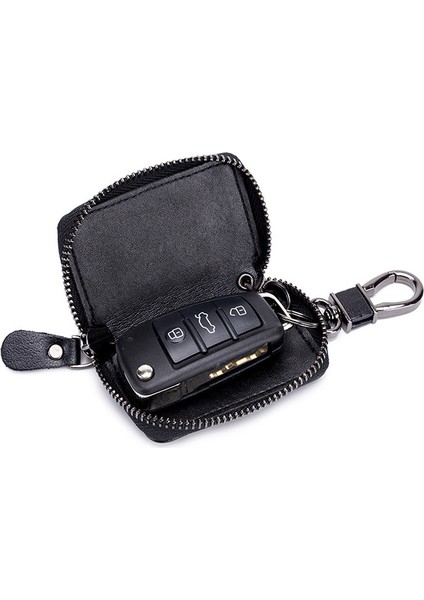 Gri Stil Anahtar Tutucu Yüksek Kaliteli Inek Derisi Anahtarlık Araba Anahtarları Cüzdan Anahtarları Kılıf Moda Basit Mini Erkek Araba Anahtarı Kılıfı (Yurt Dışından) indirimleri